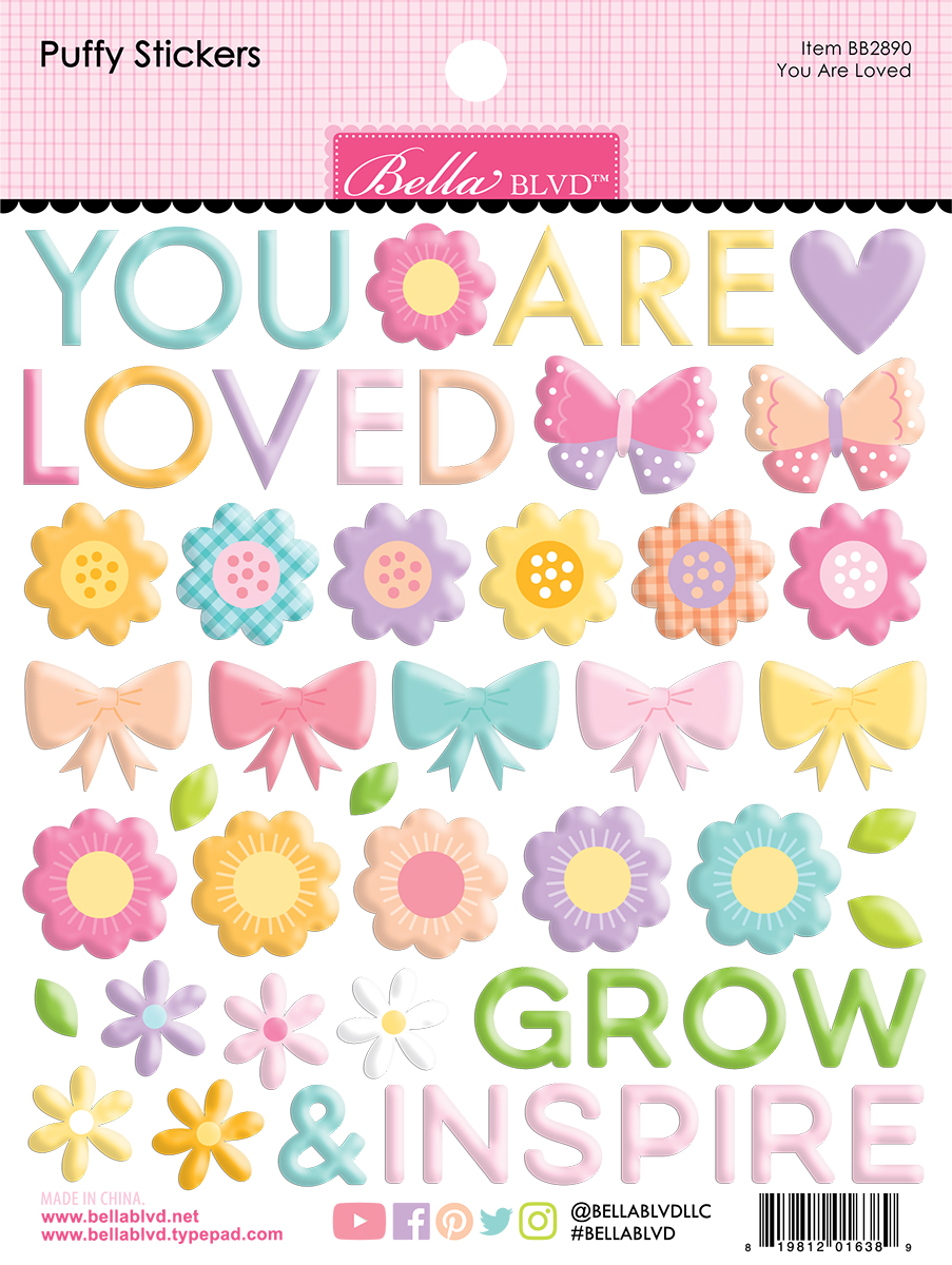 BB Just Because You Are Loved Puffy Stickers