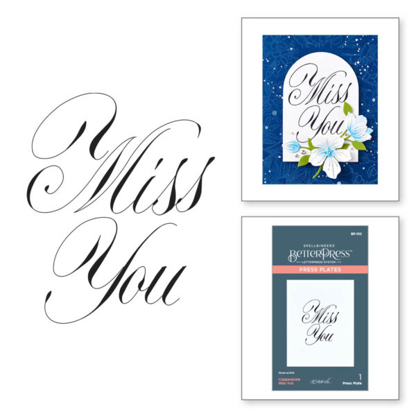 Spellbinders Copperplate Miss You Press Plate From the Copperplate Everyday Sentiments Collection By Paul Antonio