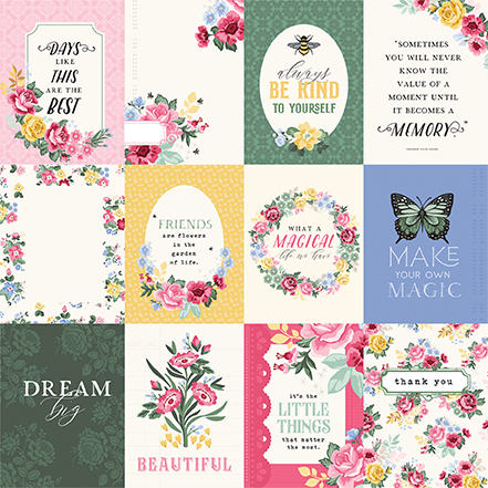 Carta Bella Bloom 12X12 3X4 Journaling Cards