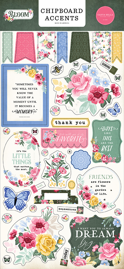 Carta Bella Bloom Chipboard Accents