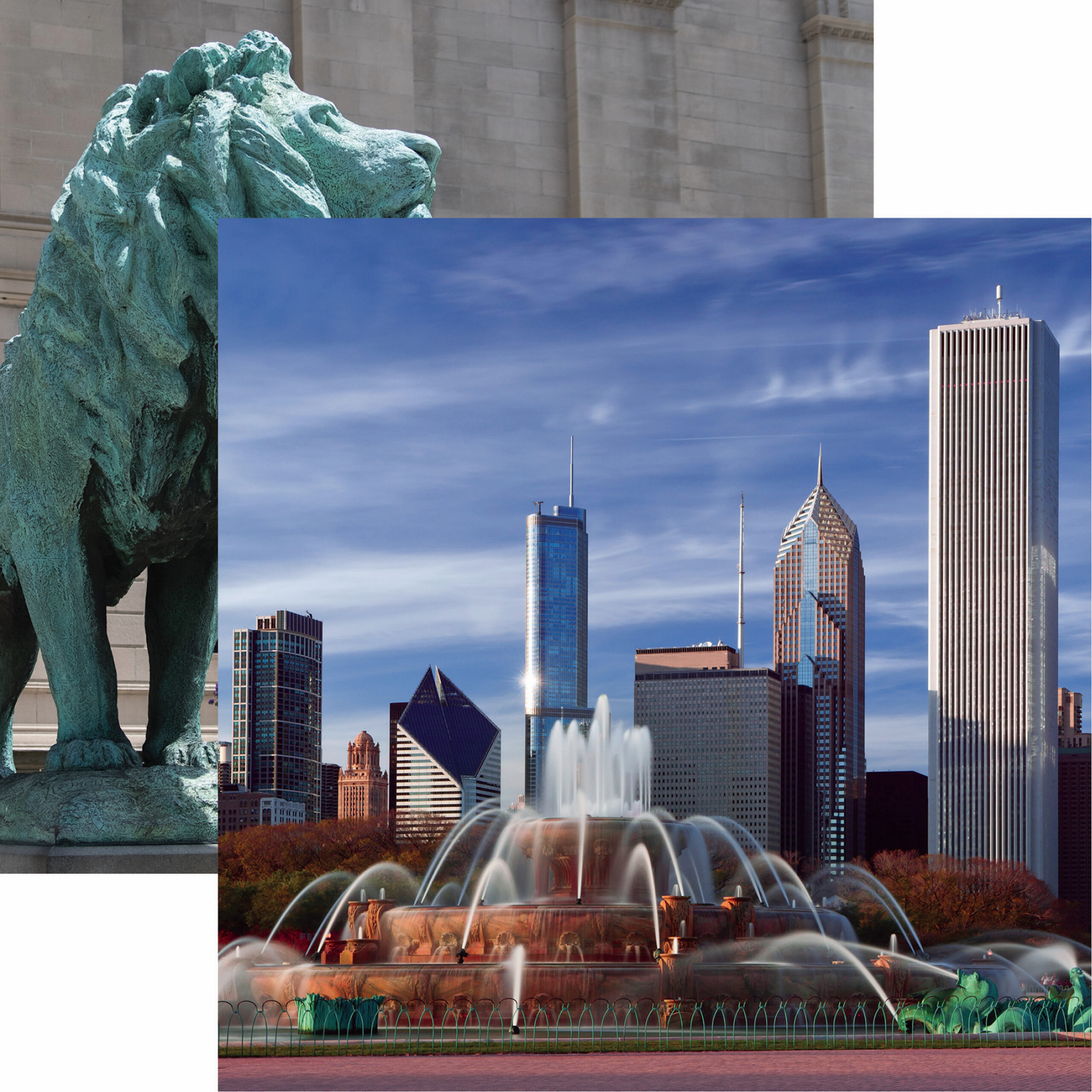 REMINISCE CHICAGO 12X12 BUCKINGHAM FOUNTAIN