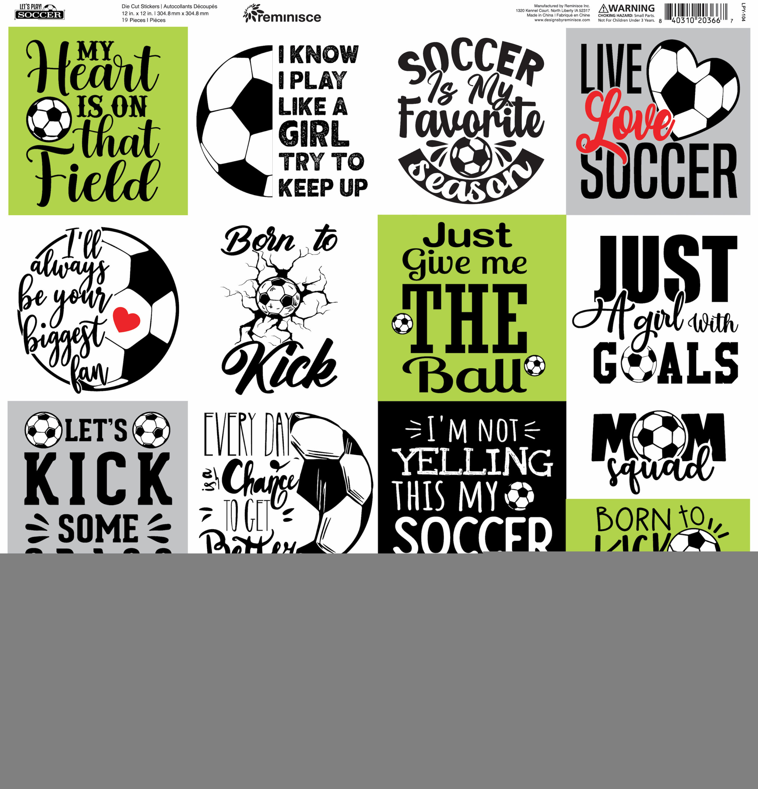 REMINISCE LET’S PLAY SOCCER 12X12 STICKER