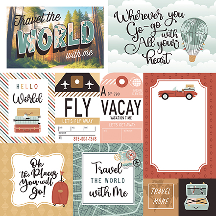 Echo Park Let's Take the Trip 12X12 Multi Journaling Cards