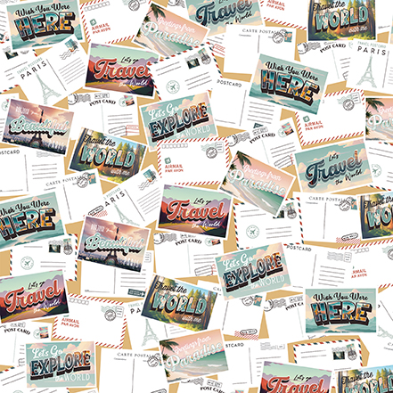 Echo Park Let's Take the Trip 12X12 Mailing Postcards