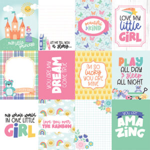 Echo Park My Little Girl 12X12 3X4 Journaling Cards