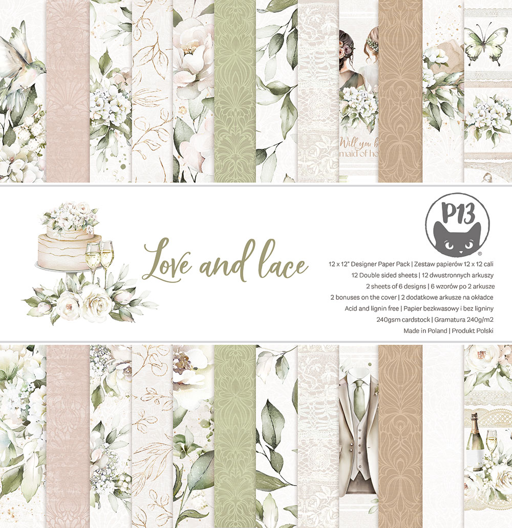 P13 Love & Lace Paper Pad 12X12