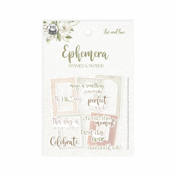 P13 Love & Lace Ephemera Set Frames & Words