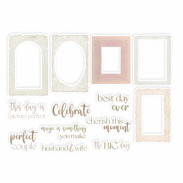 P13 Love & Lace Ephemera Set Frames & Words