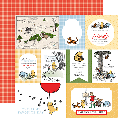 Echo Park Winnie the Pooh 12X12 Multi Journaling Cards