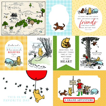 Echo Park Winnie the Pooh 12X12 Multi Journaling Cards