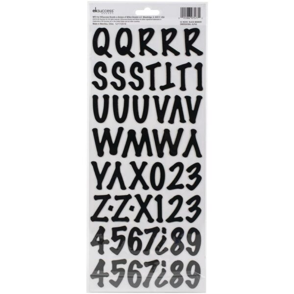 EK STICKO ALPHABET BLACK MARKER DIMENSIONAL