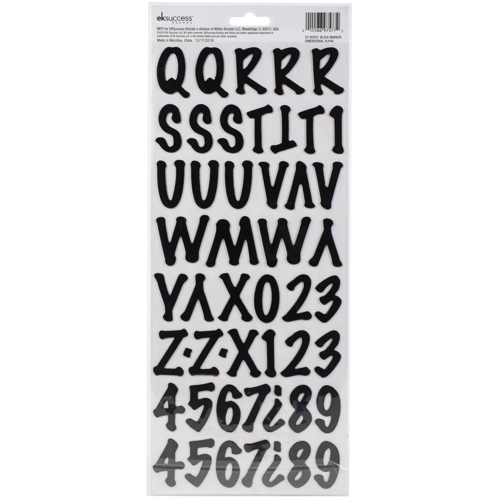 EK STICKO ALPHABET BLACK MARKER DIMENSIONAL