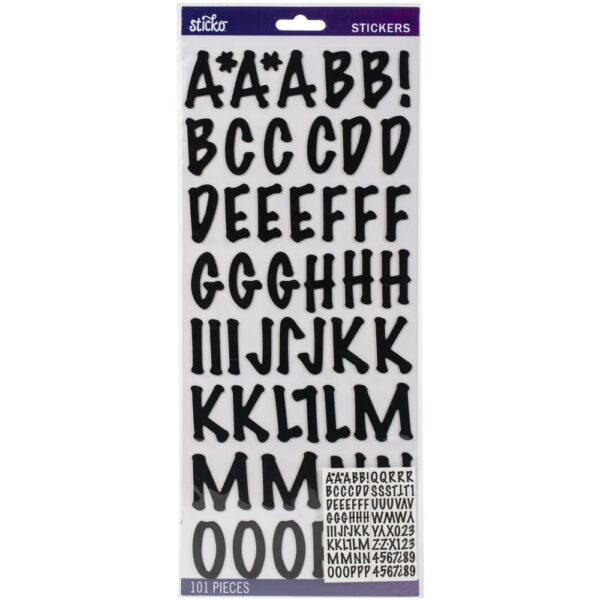 EK STICKO ALPHABET BLACK MARKER DIMENSIONAL