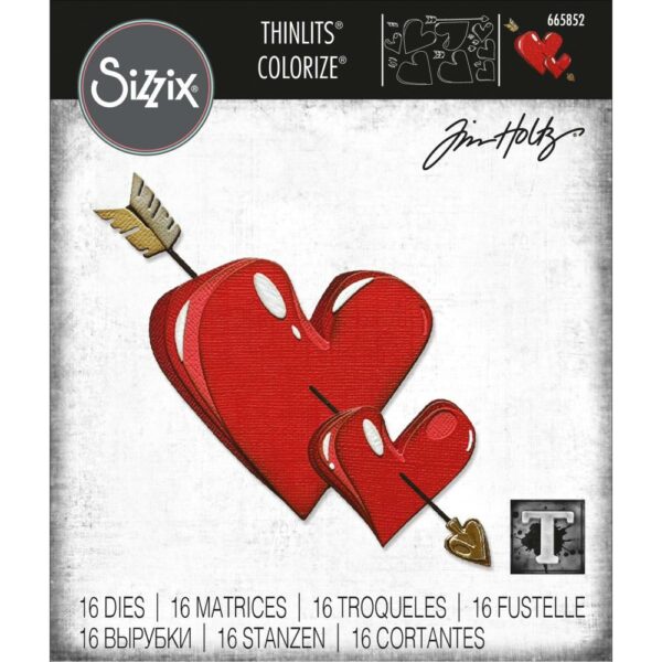 SIZZIX TIM HOLTZ THINLITS COLORIZE LOVESTRUCK