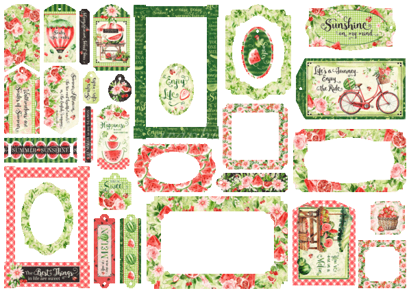 Graphic 45 Sunshine On My Mind Chipboard Tags & Frames