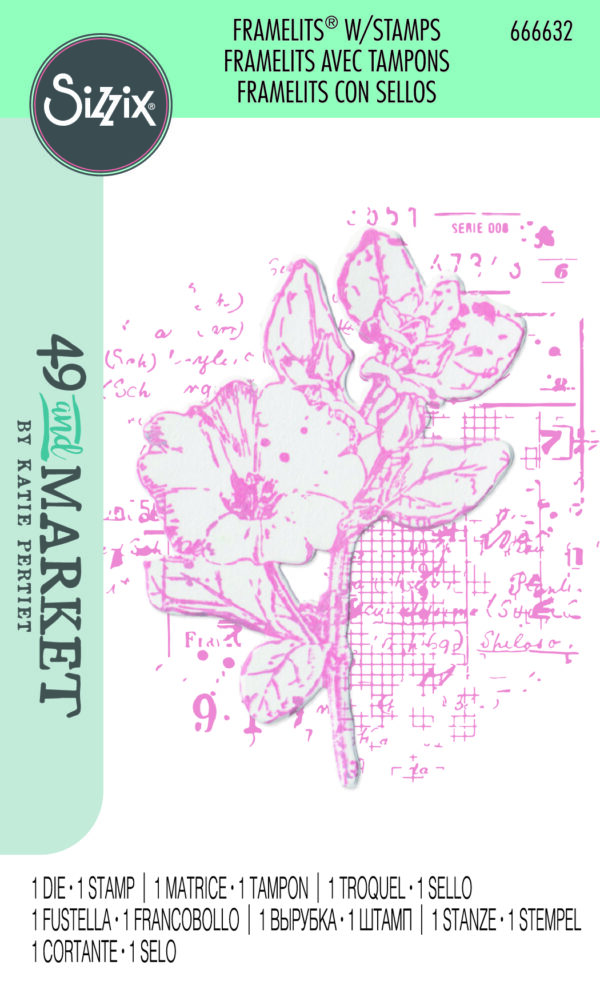 Sizzix 49 & Market Framelits Die/Stamp Floral Mix Cluster 