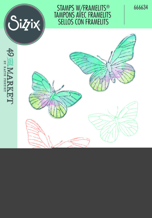 Sizzix 49 & Market Stamp/Die Painted Pencil Butterflies