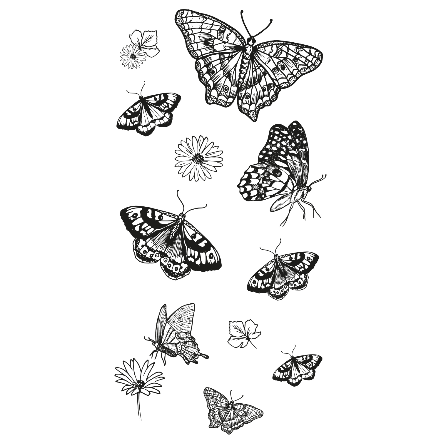 Sizzix Clear Stamps Nature Butterflies