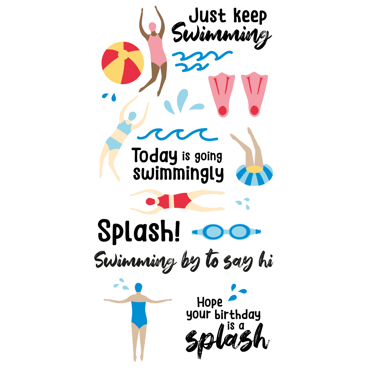 Sizzix Catherine Pooler Stamp Synchronized Swimmers