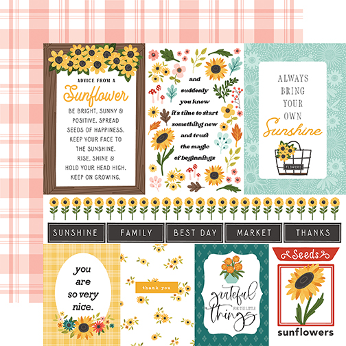Carta Bella Sunflower Summer 12X12 Multi Journaling Cards
