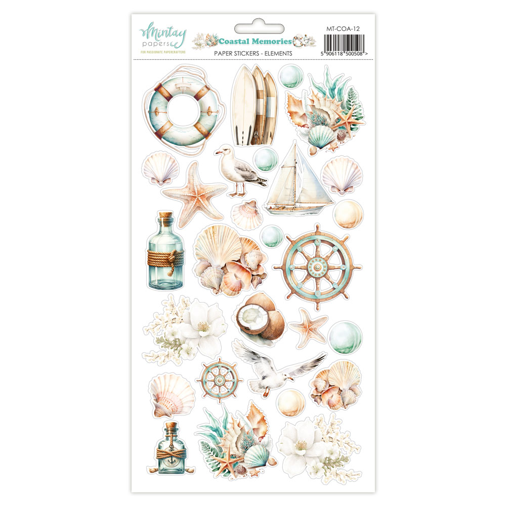 Mintay Coastal Memories 6 X 12 Stickers Elements