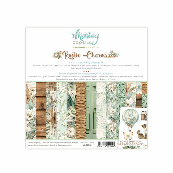 Mintay Rustic Charms 6 X 6 Paper Pad