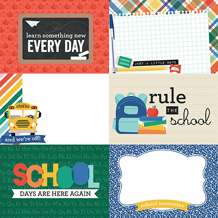 Echo Park Off To School 12X12 6X4 Journaling Cards