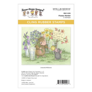 SPELLBINDERS STAMP HOUSE MOUSE FLOWER MARKET