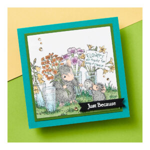 SPELLBINDERS STAMP HOUSE MOUSE FLOWER MARKET