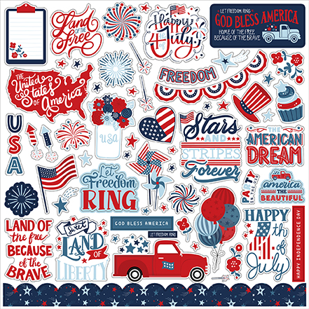 Echo Park Stars & Stripes Forever Element Sticker