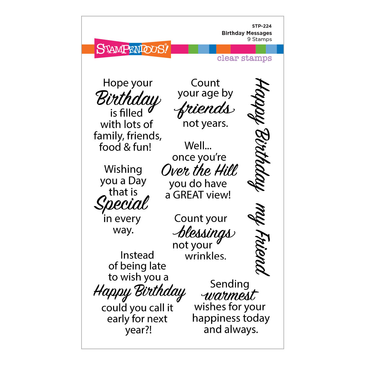 STAMPENDOUS STAMPS BIRTHDAY MESSAGES