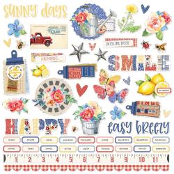 Simple Stories Simple Vintage Linen Market Cardstock Stickers