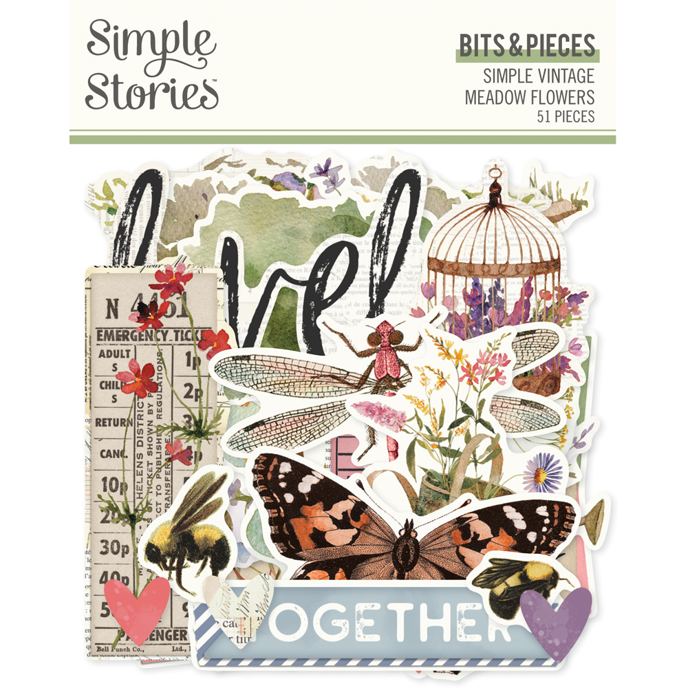 Simple Stories Simple Vintage Meadow Flowers Bits & Pieces