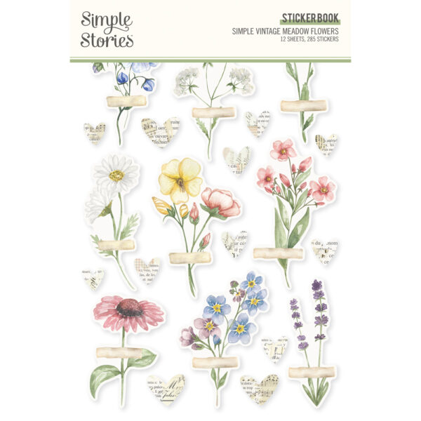 Simple Stories Simple Vintage Meadow Flowers Sticker Book
