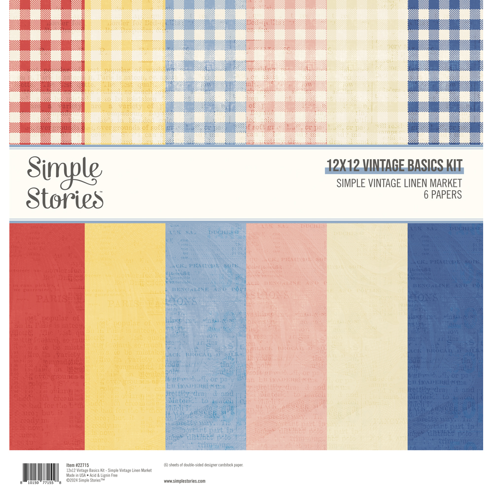 Simple Stories Simple Vintage Linen Market 12X12 Vintage Basics Kit
