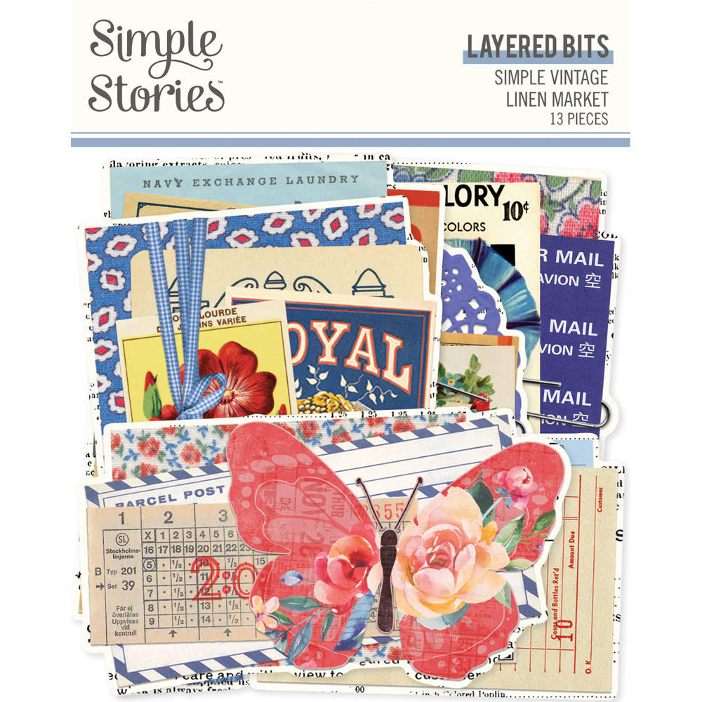 Simple Stories Simple Vintage Linen Market Layered Bits & Pieces