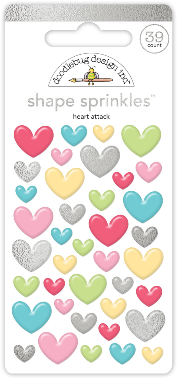 Doodlebug Happy Healing Heart Attack Shape Sprinkles