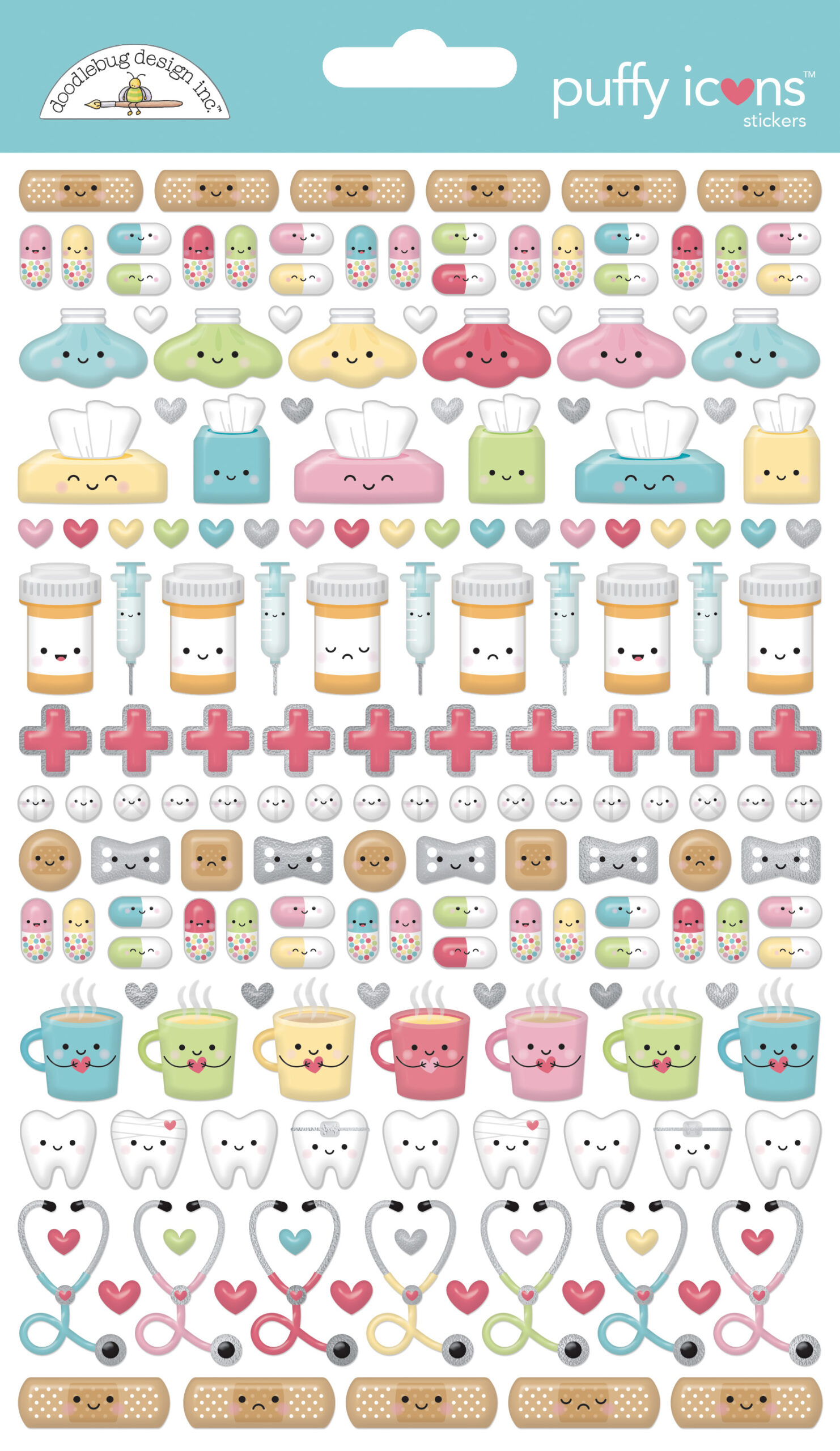 Doodlebug Happy Healing Puffy Icons Stickers
