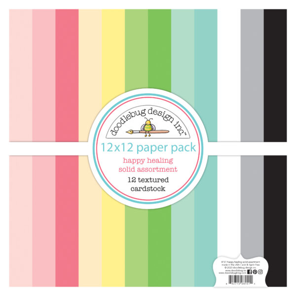 Doodlebug Happy Healing Textured Cardstock Assortment Pack