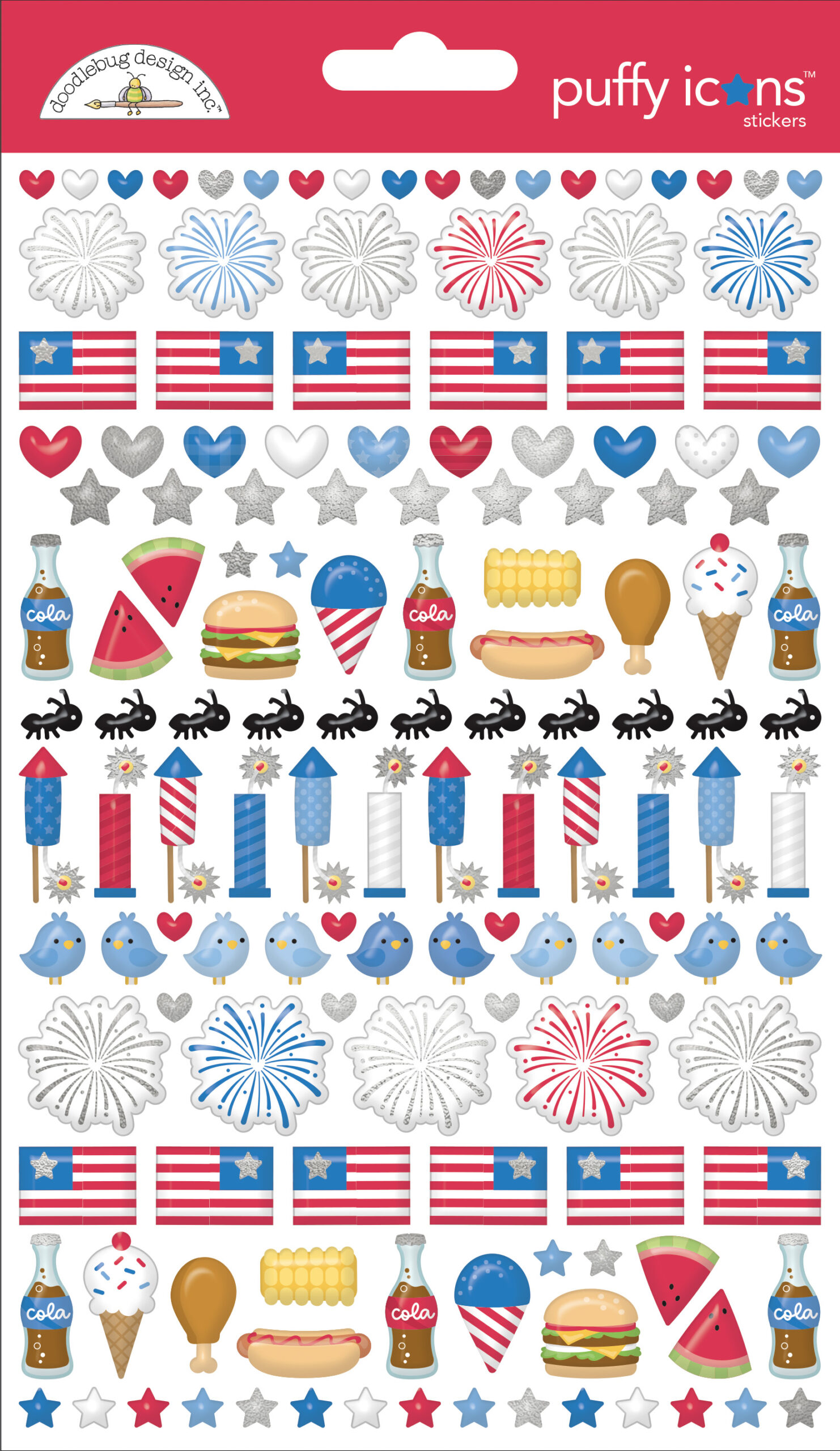 Doodlebug Hometown USA Puffy Icons Stickers