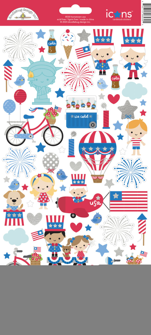 Doodlebug Hometown USA Icons Stickers