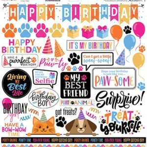 Reminisce Birthday Paws 12X12 Sticker