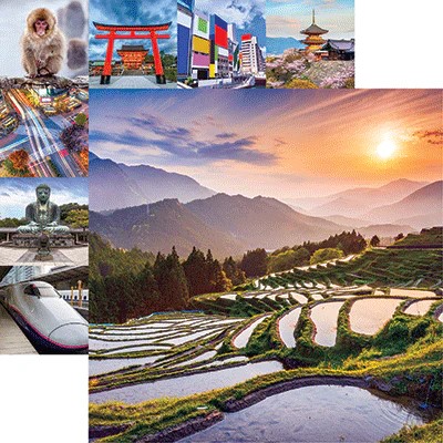 Reminisce Japan 12X12 Rice Fields