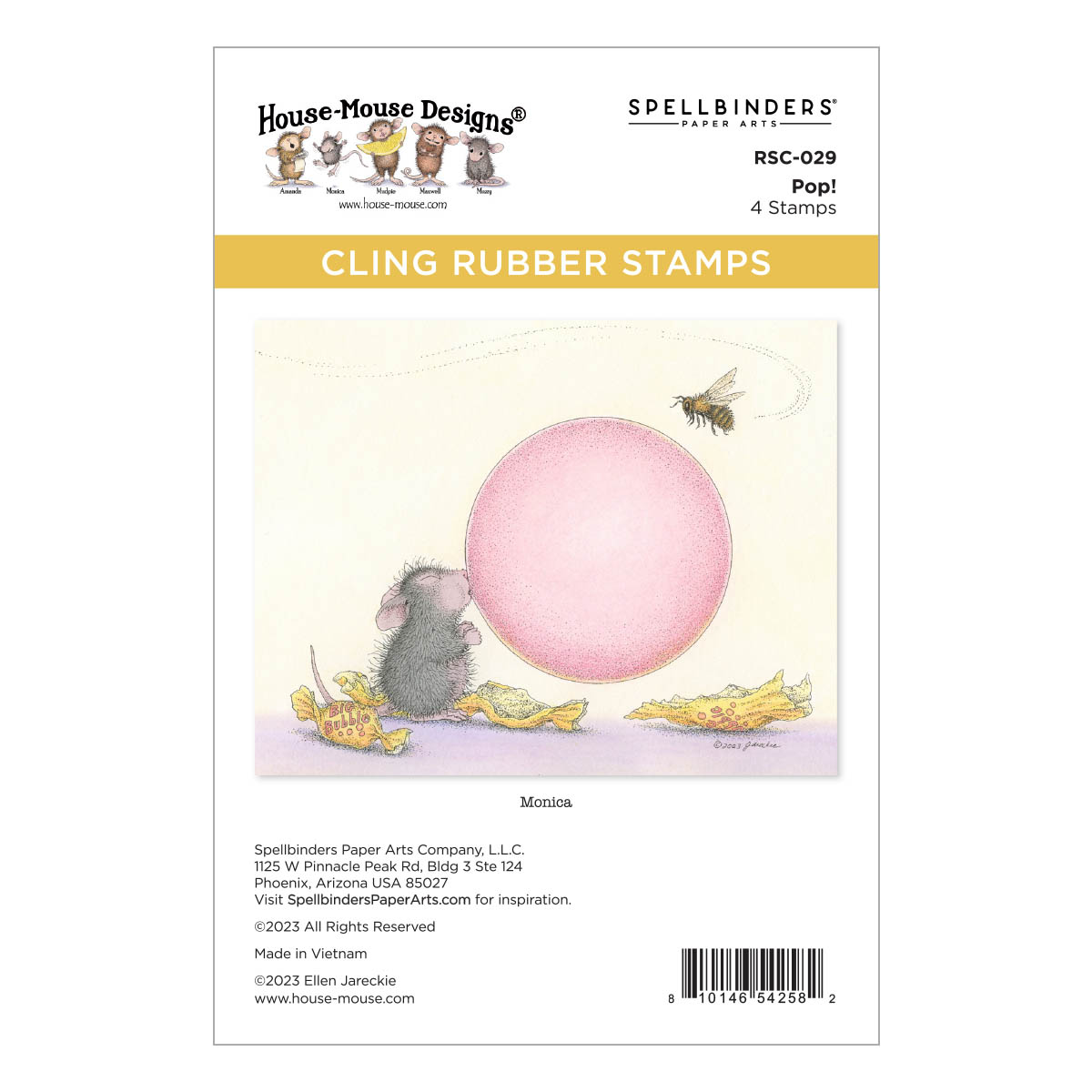 Spellbinders Pop! Cling Rubber Stamp Set From the House-mouse Summer Fun Collection