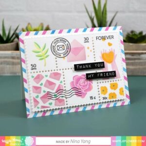 WAFFLE FLOWER STAMP POSTAGE COLLAGE