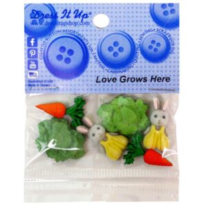 DRESS IT UP LOVE GROWS HERE BUTTONS