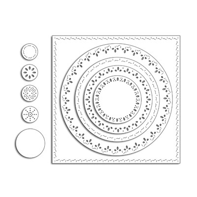 PENNY BLACK STITCHED SQUARE & CIRCLES DIE