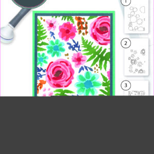 Sizzix A6 Layered Stencil 4PK Abstract Blooms