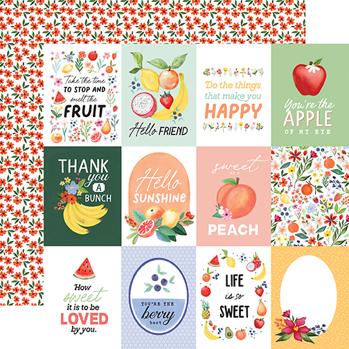 Carta Bella Fruit Stand 12X12 3X4 Journaling Cards