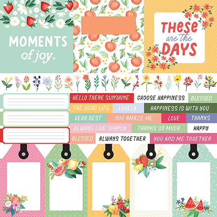 Carta Bella Fruit Stand 12X12 Sunshine Journaling Cards